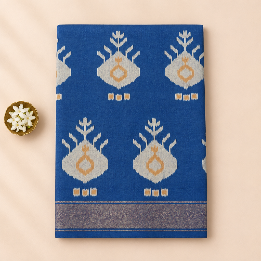 KUBERAN BLUE POCHAMPALLY SILK SAREE