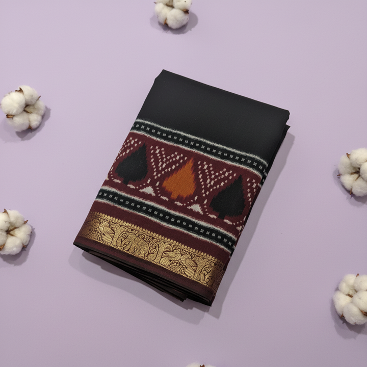 KUBERAN BLACK COTTON SAREE