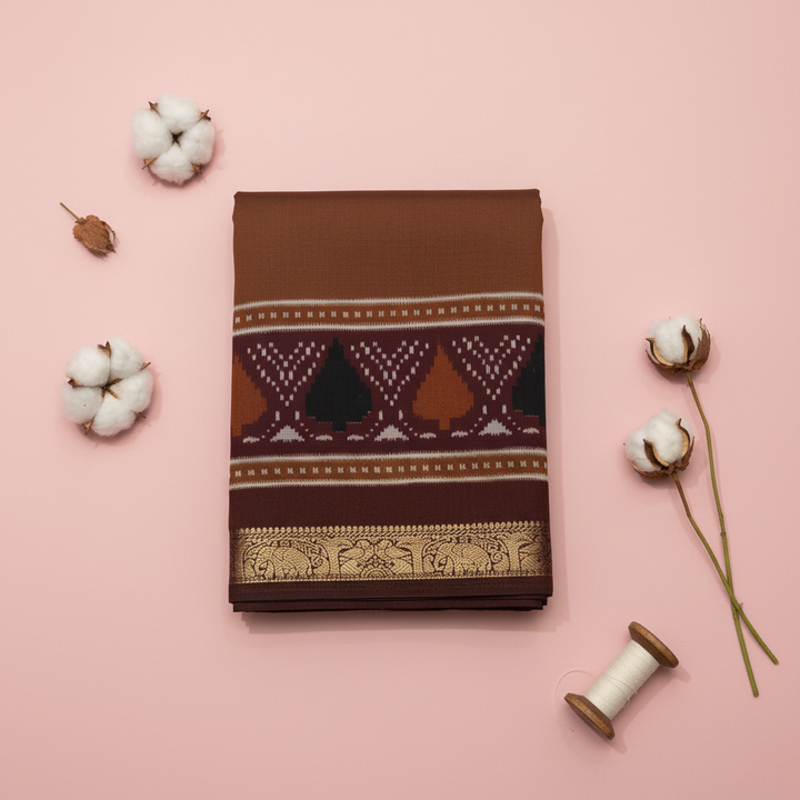 KUBERAN BROWN COTTON SAREE