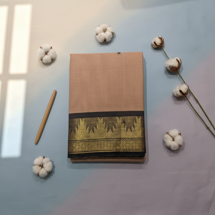 KUBERAN LIGHT PEACH COTTON SAREE