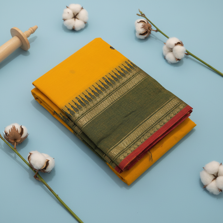 KUBERAN YELLOW COTTON SAREE