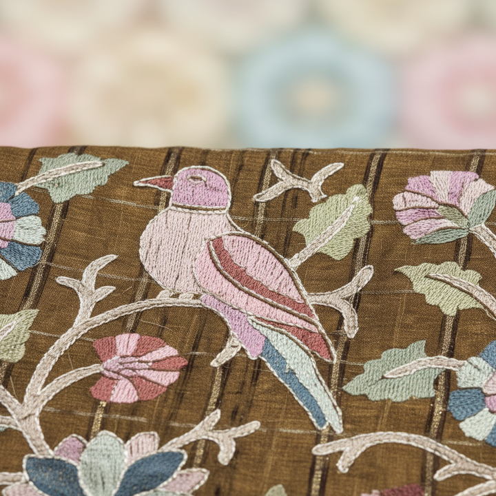 KUBERAN GOLDEN BROWN SEMI TUSSAR SILK SAREE