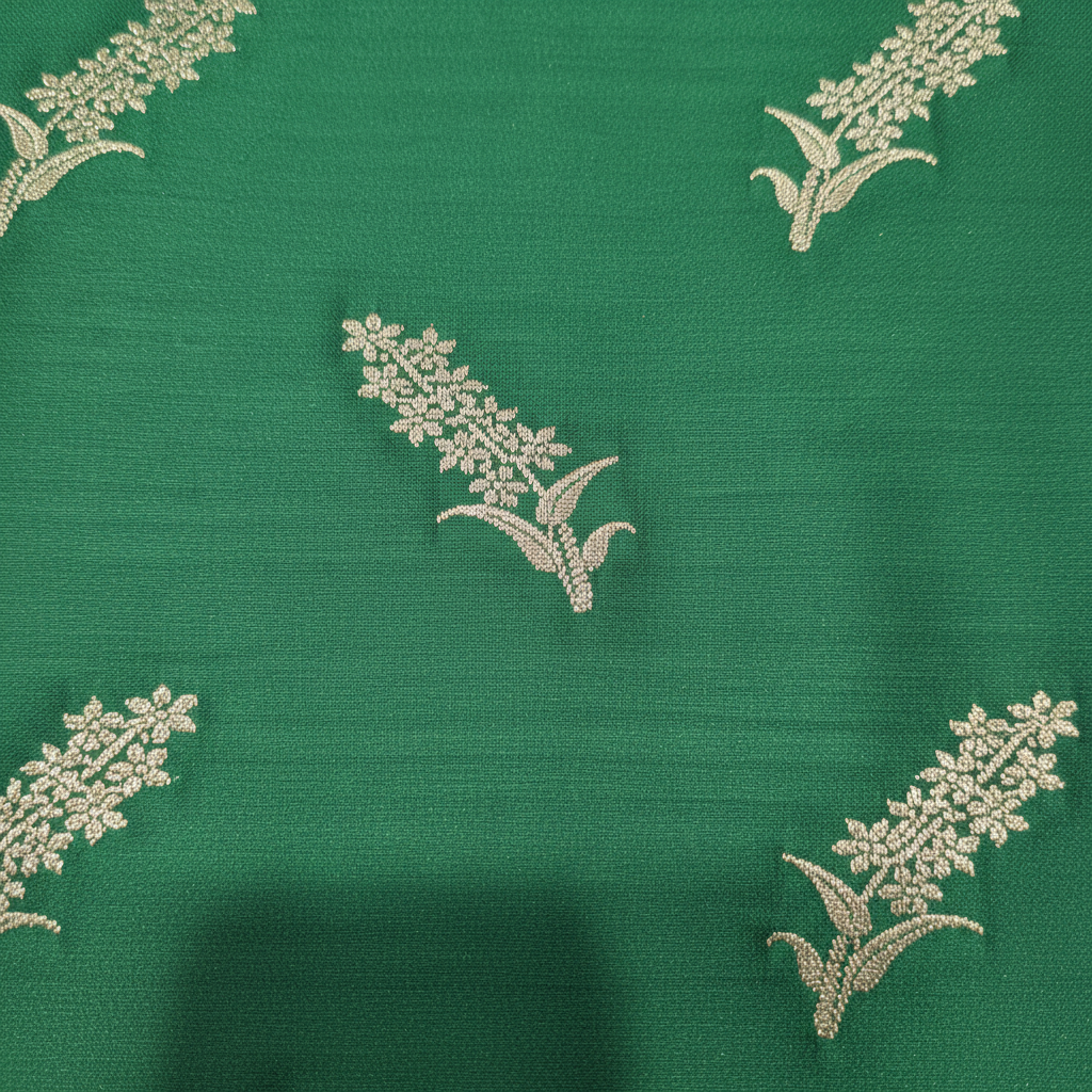 KUBERAN GREEN MASHRU BANARASI SILK SAREE