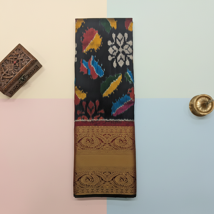 KUBERAN BLACK POCHAMPALLY SILK SAREE