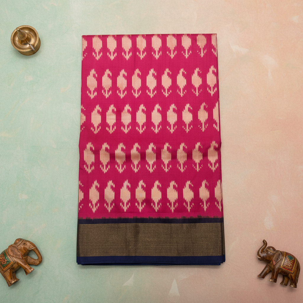KUBERAN PINK POCHAMPALLY SILK SAREE