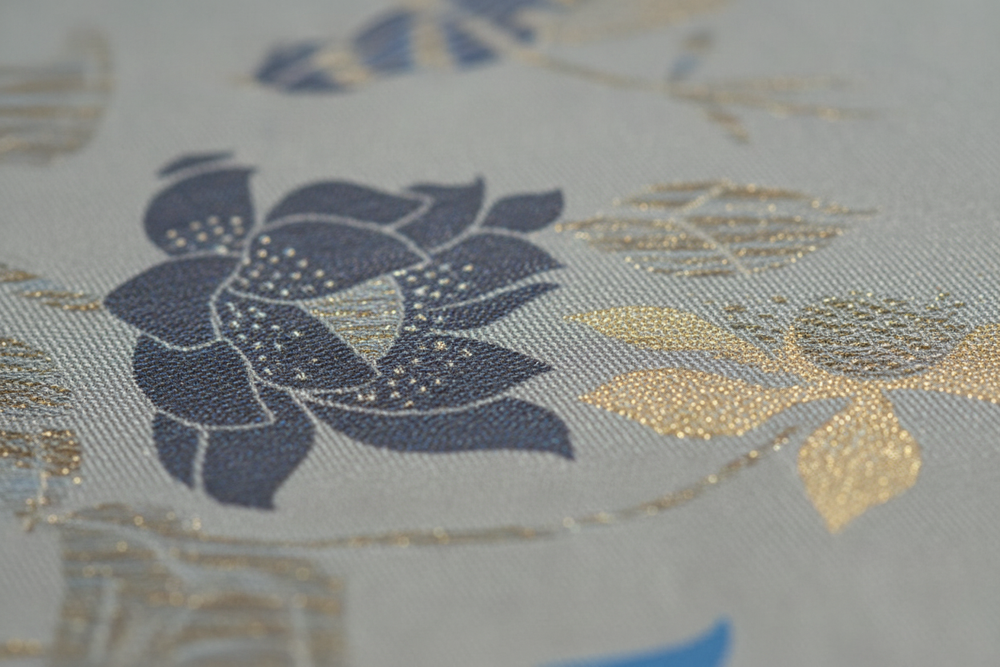 Extreme close-up of saree fabric