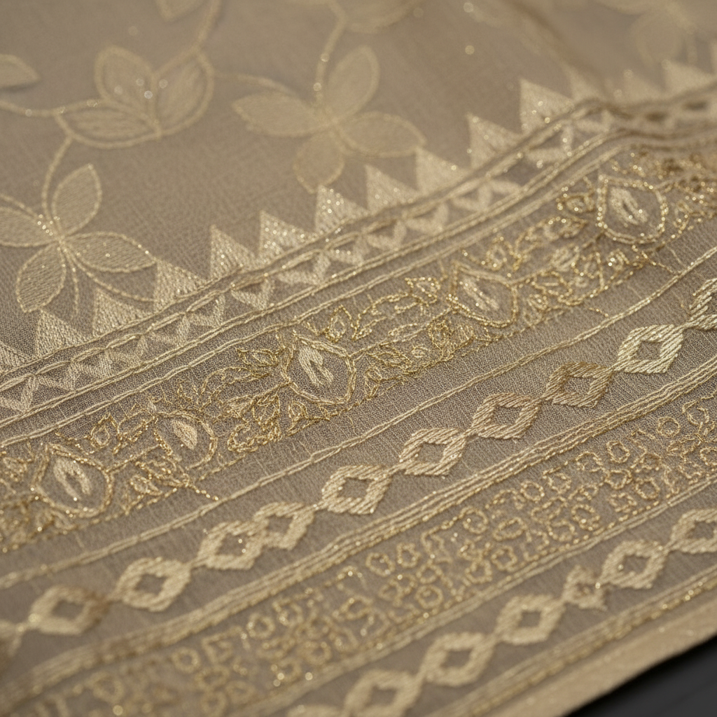 KUBERAN DARK CREAM DRESS MATERIAL