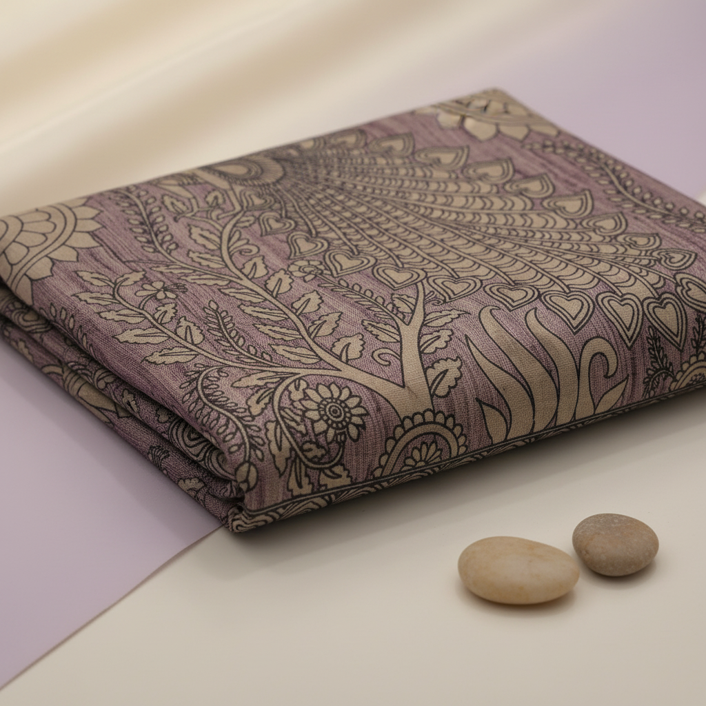 KUBERAN PURPLE SEMI TUSSAR SILK SAREE