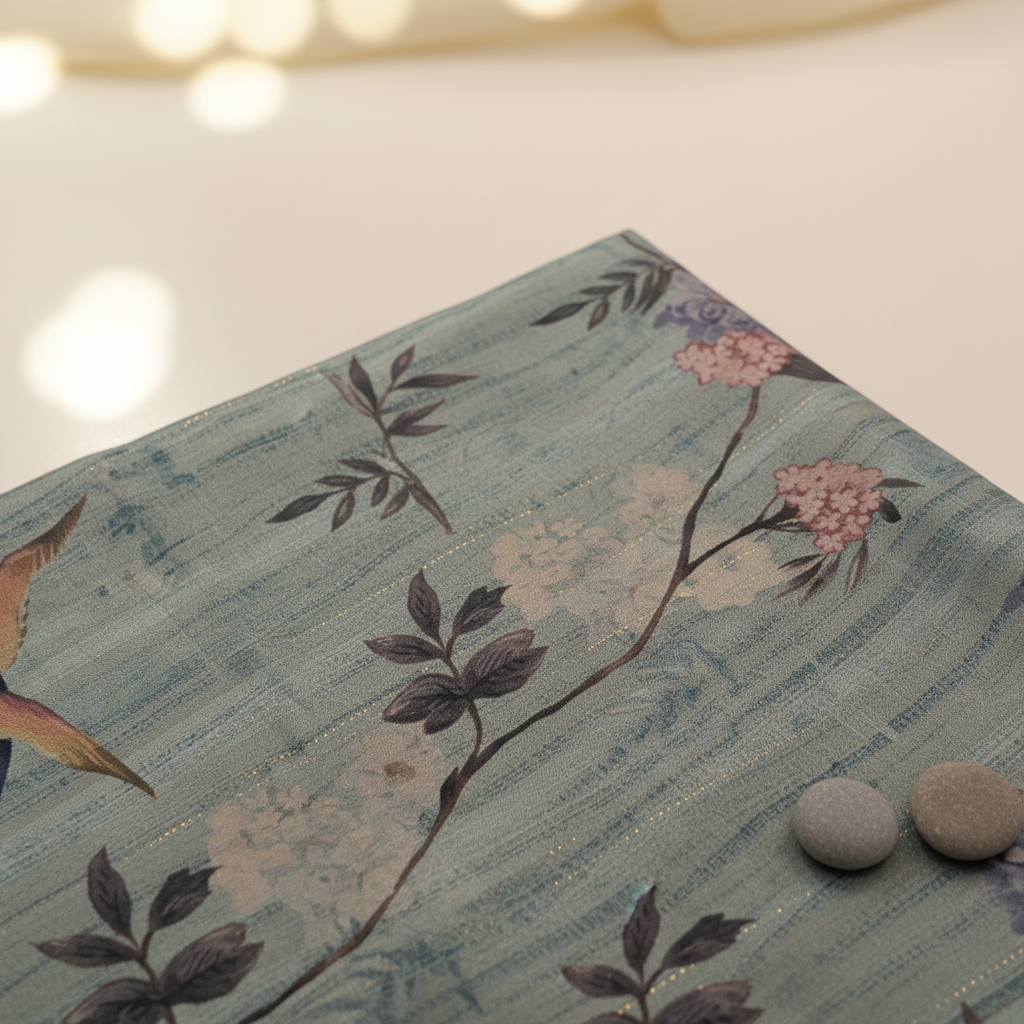 KUBERAN DUSTY TEAL SEMI TUSSAR SILK SAREE