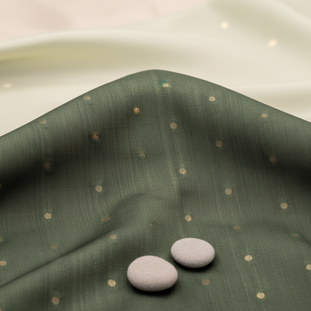 KUBERAN TEAL GREEN SEMI TUSSAR SILK SAREE