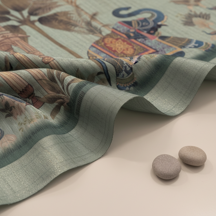 KUBERAN SAGE GREEN LINEN COTTON