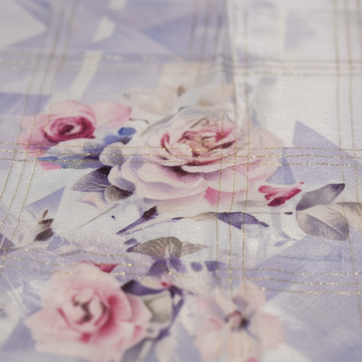 KUBERAN LAVENDER CHIFFON PRINTED SAREE