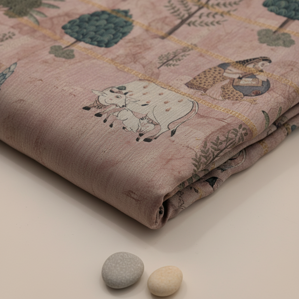KUBERAN ROSE PINK SEMI TUSSAR SILK SAREE