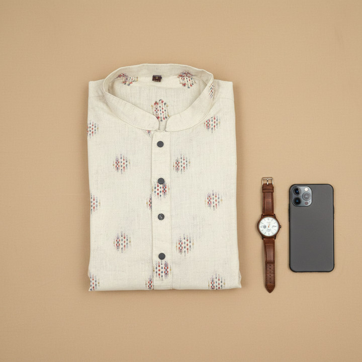 KUBERAN OFF WHITE COTTON KURTA