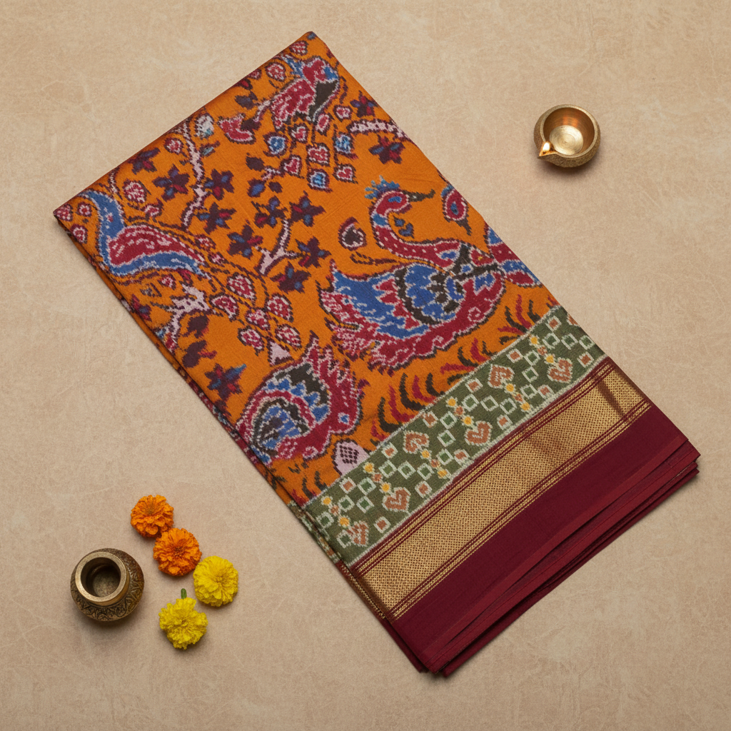 Flat lay saree product image