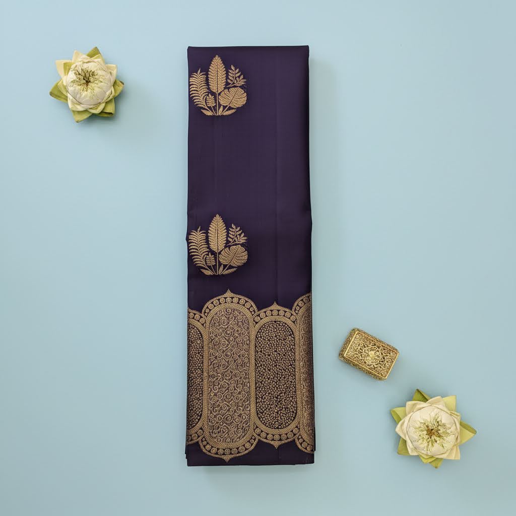 Kuberan Royal Plum Purple  Kanchipuram Silk Saree