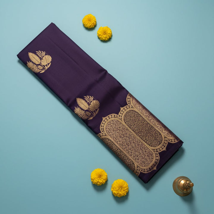 Kuberan Royal Plum Purple  Kanchipuram Silk Saree
