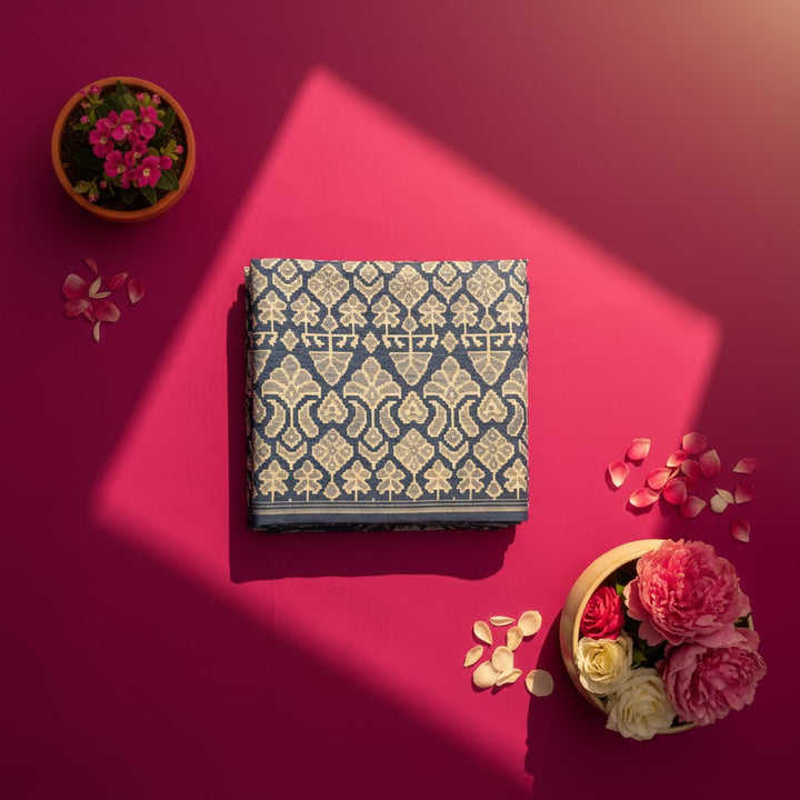 Kuberan Blue Ikat Fancy Saree