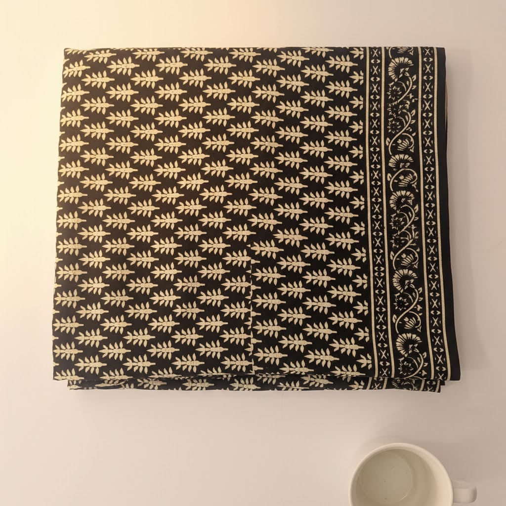 Kuberan Black Leaf Sprig Fancy Saree