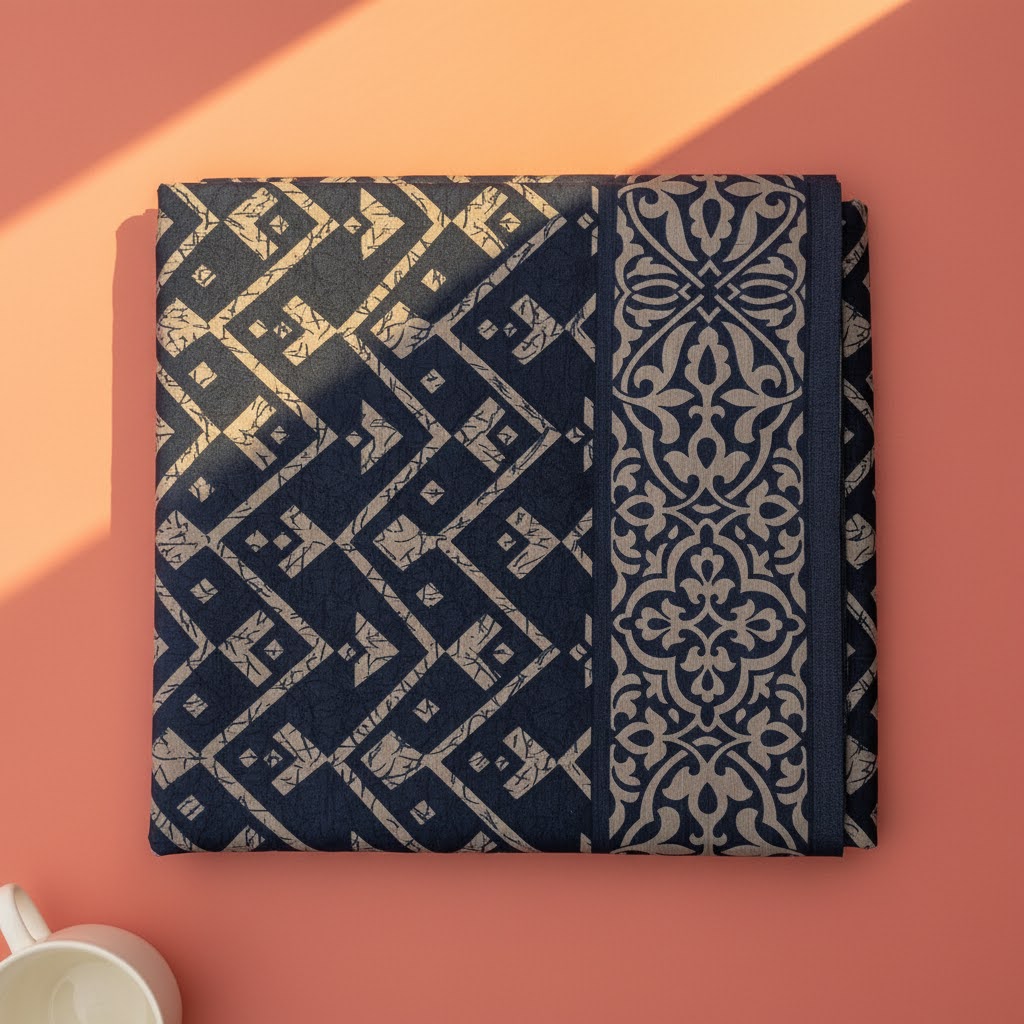Kuberan Navy Batik Geometric Fancy Saree