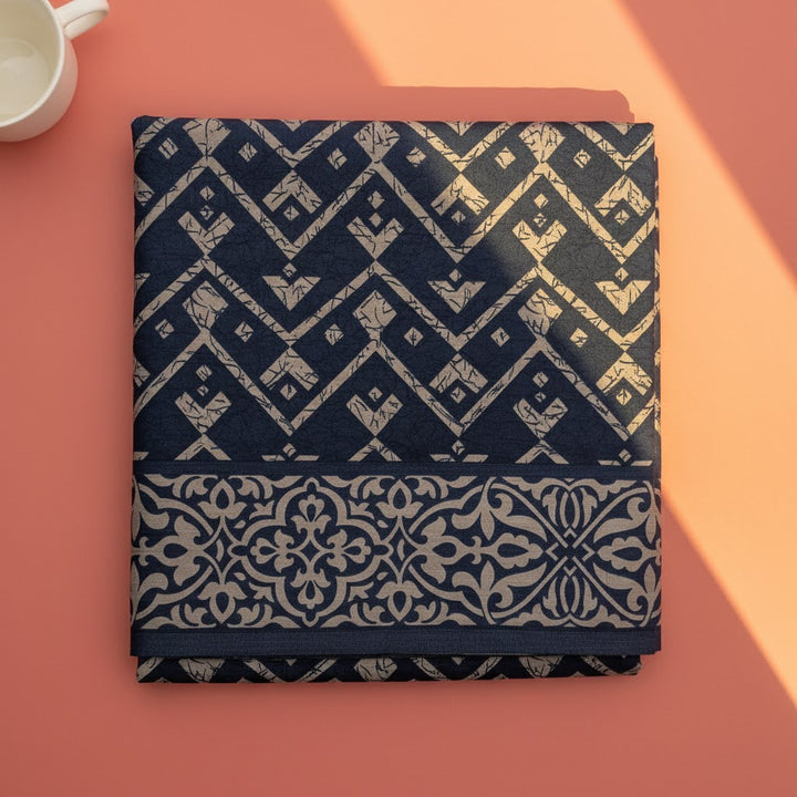 Kuberan Navy Batik Geometric Fancy Saree