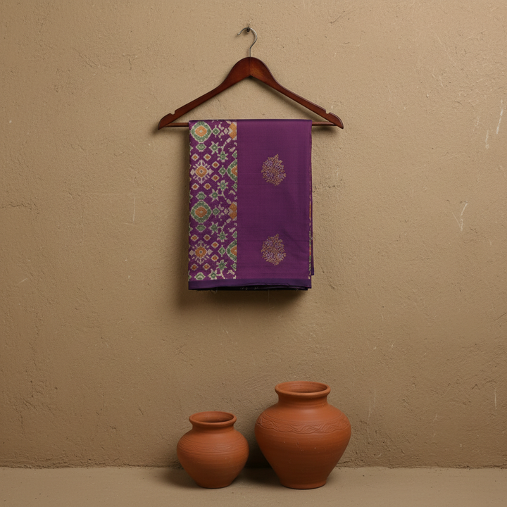 KUBERAN PURPLE SEMI SILK SAREE