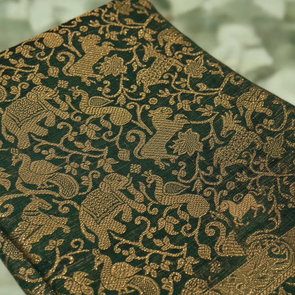 KUBERAN GREEN COTTON SAREE