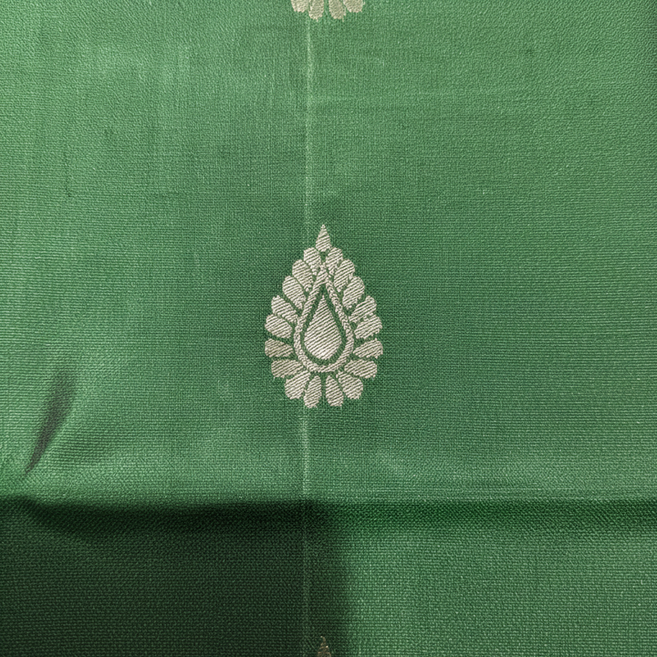 KUBERAN DARK GREEN WITH BLUE PURE SOFT SILK SAREE