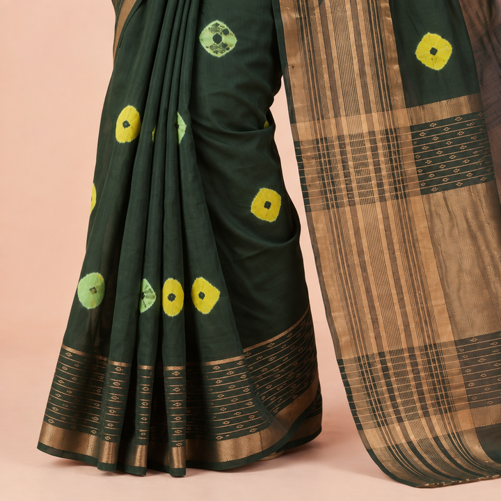 KUBERAN GREEN COTTON SAREE
