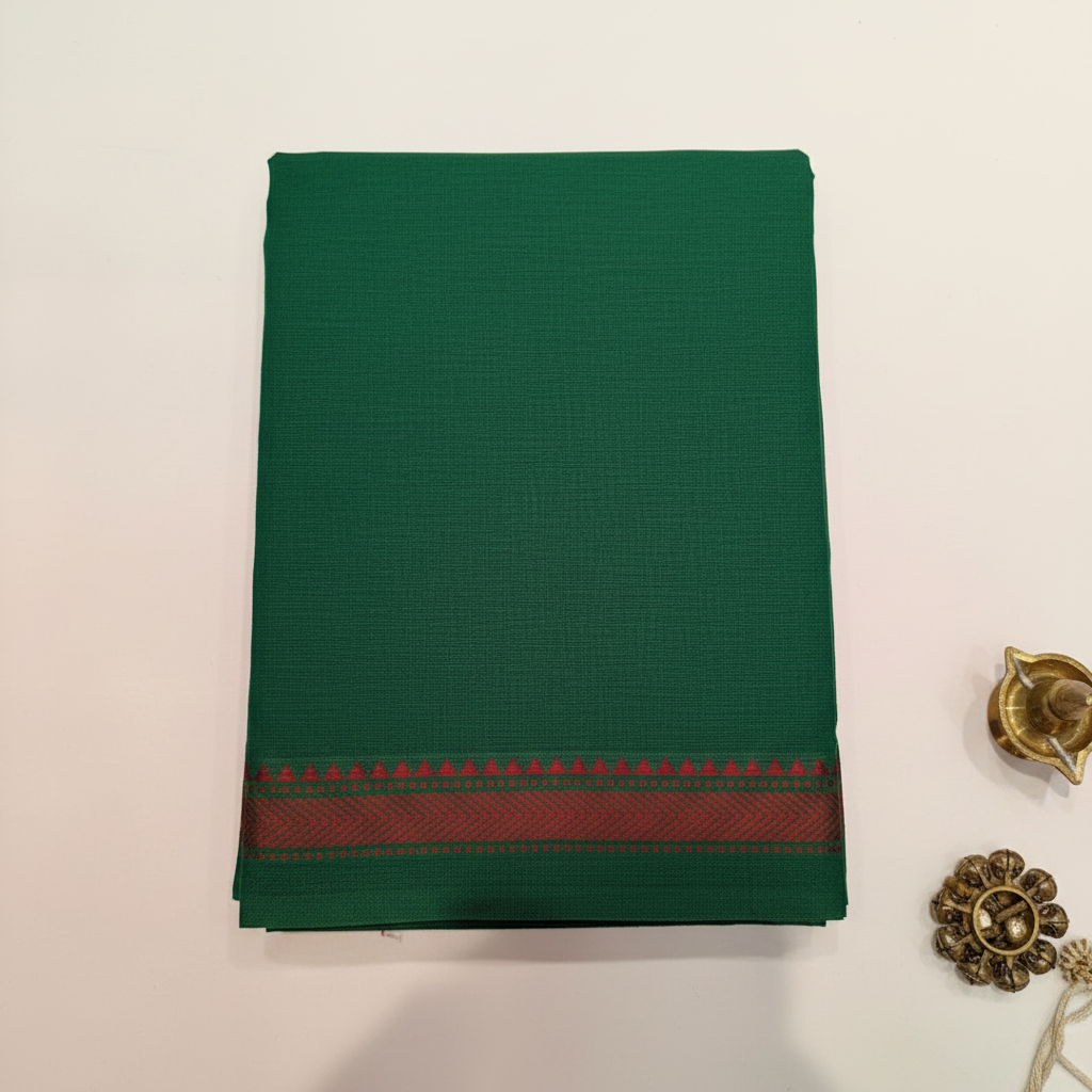 KUBERAN GREEN PEA COTTON DANCE PRACTICE SAREE