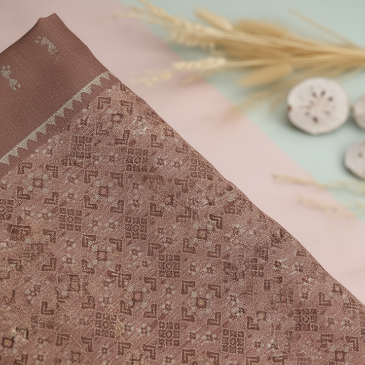 KUBERAN PINK LINEN COTTON SAREE