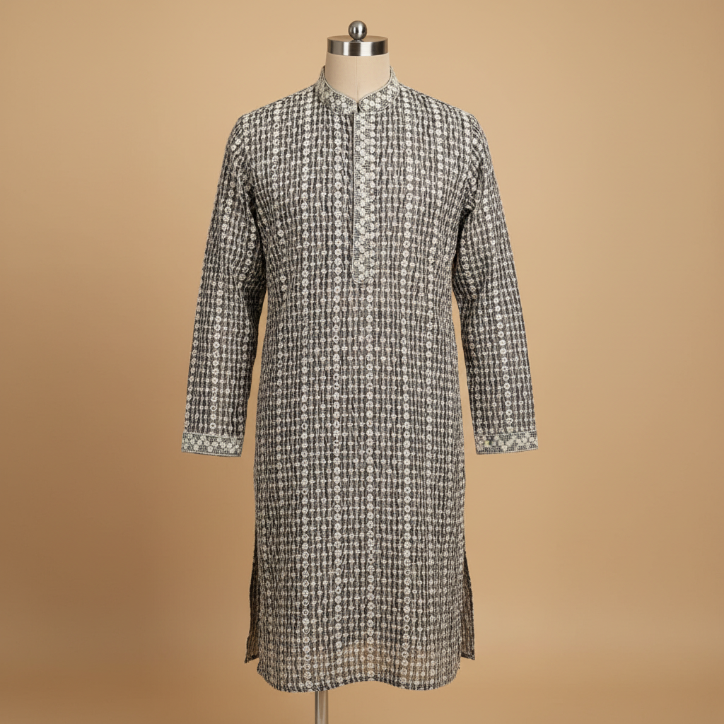 KUBERAN DARK GREY KURTA