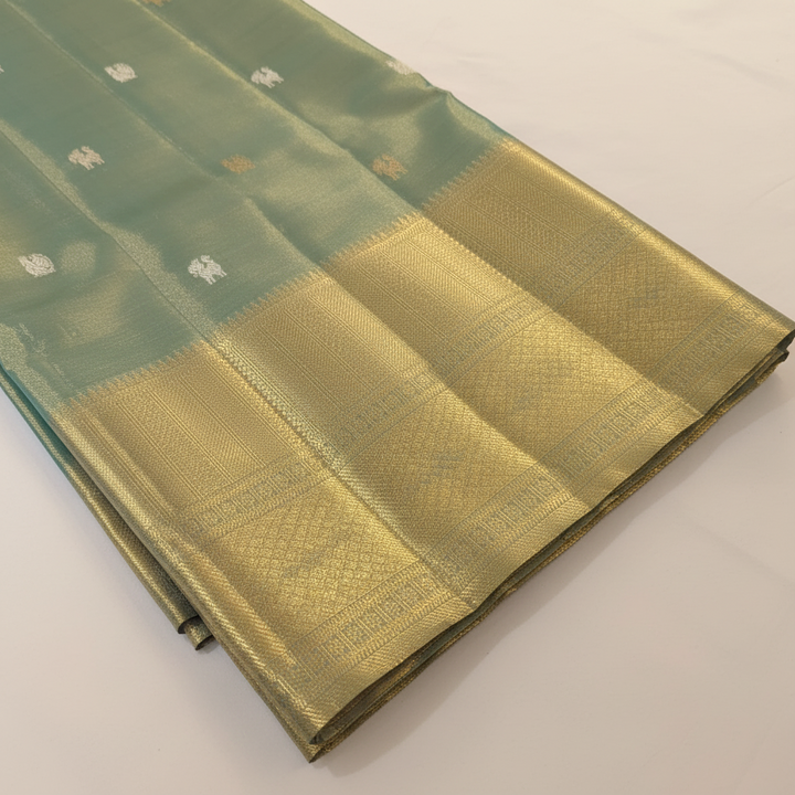 KUBERAN GREEN PURE KANCHIPURAM SILK SAREE