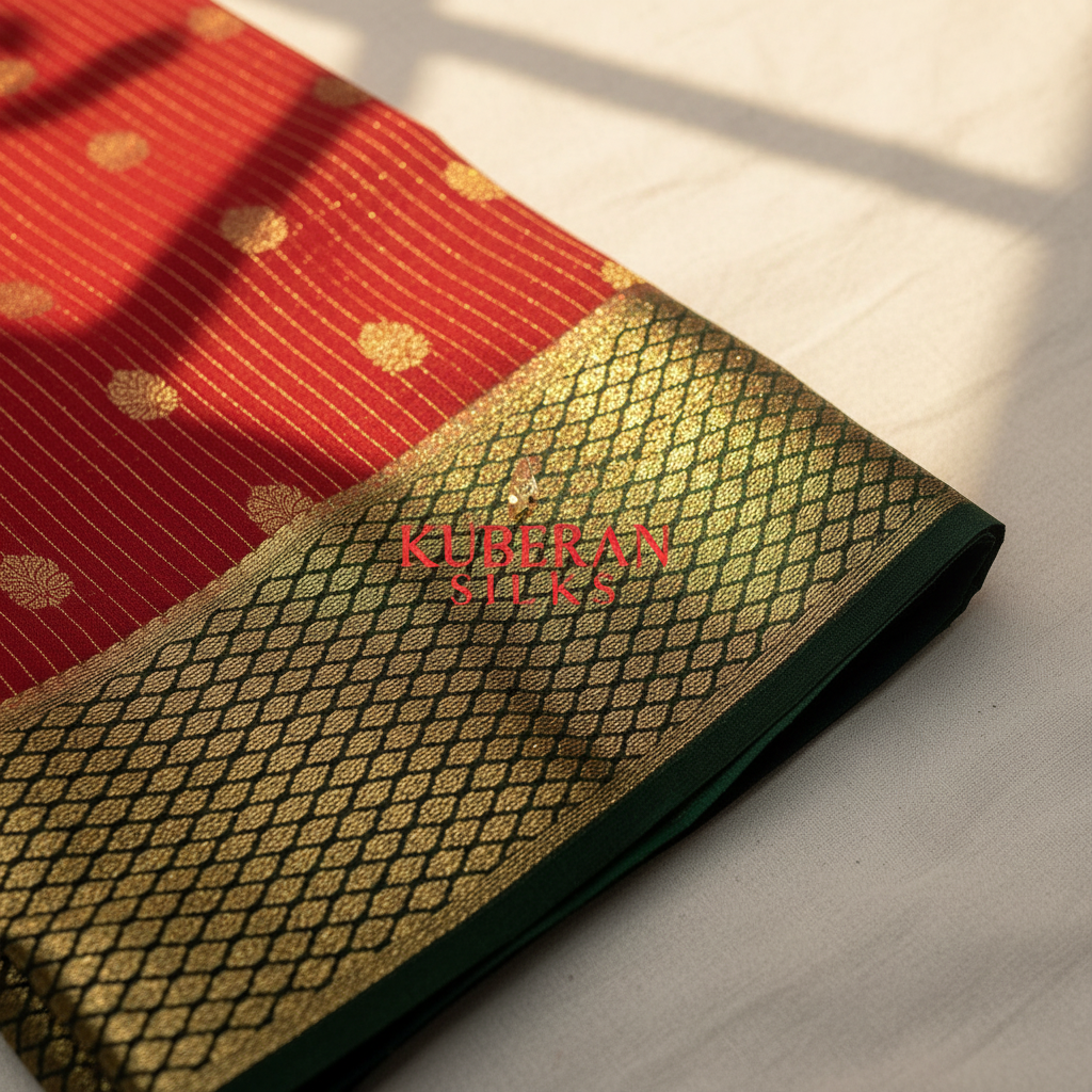 Kuberan Red Mysore Silk Saree
