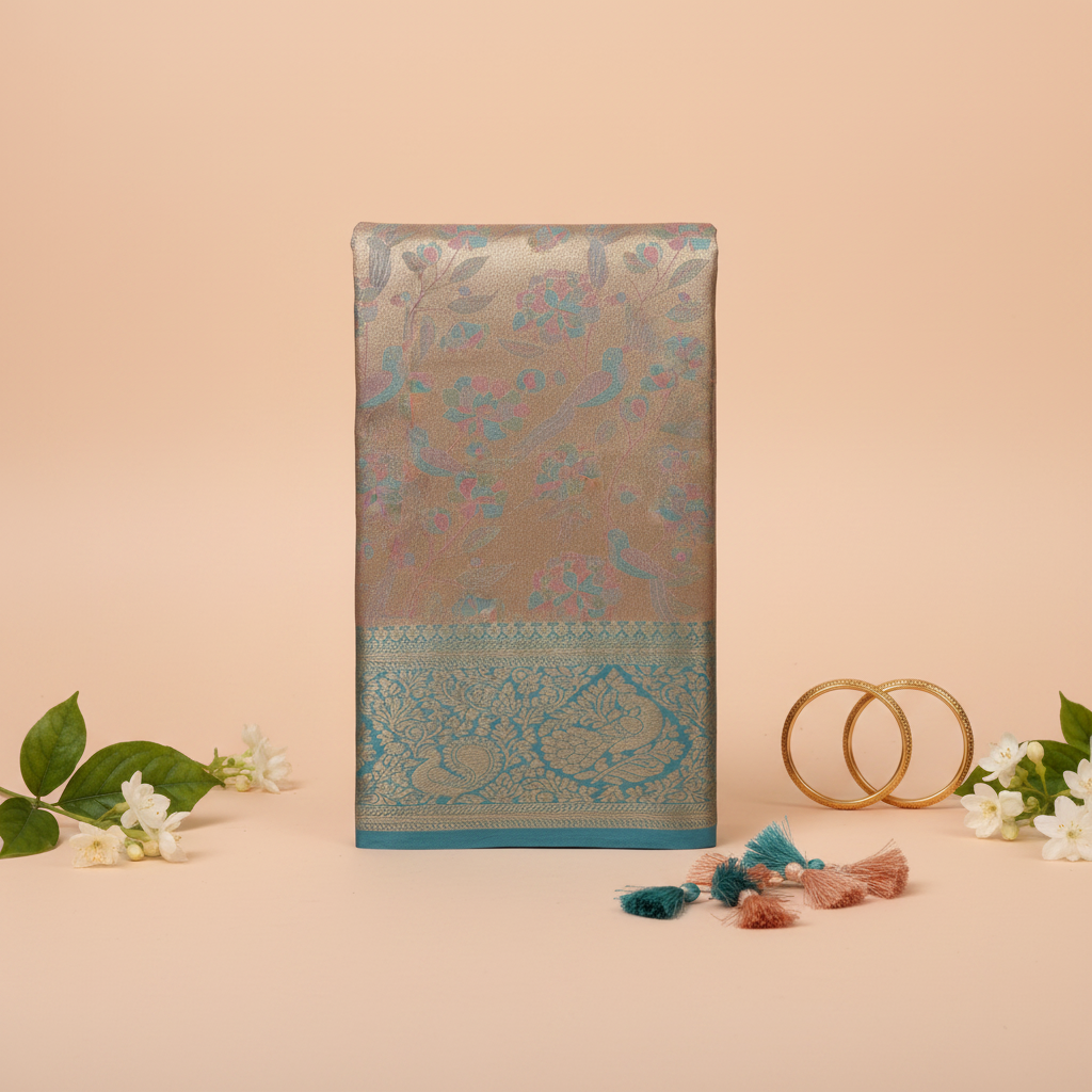 KUBERAN GOLD BROCADE SEMI SILK SAREE