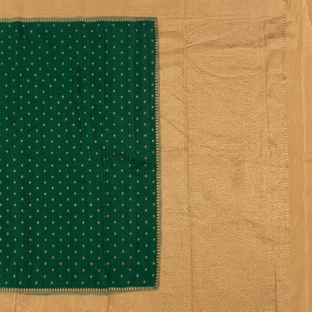 Kuberan Green and Gold Khaddi Georgette Saree