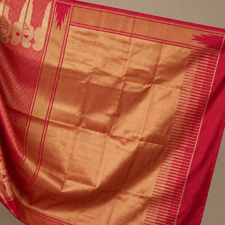KUBERAN PINK PURE SILK SAREE