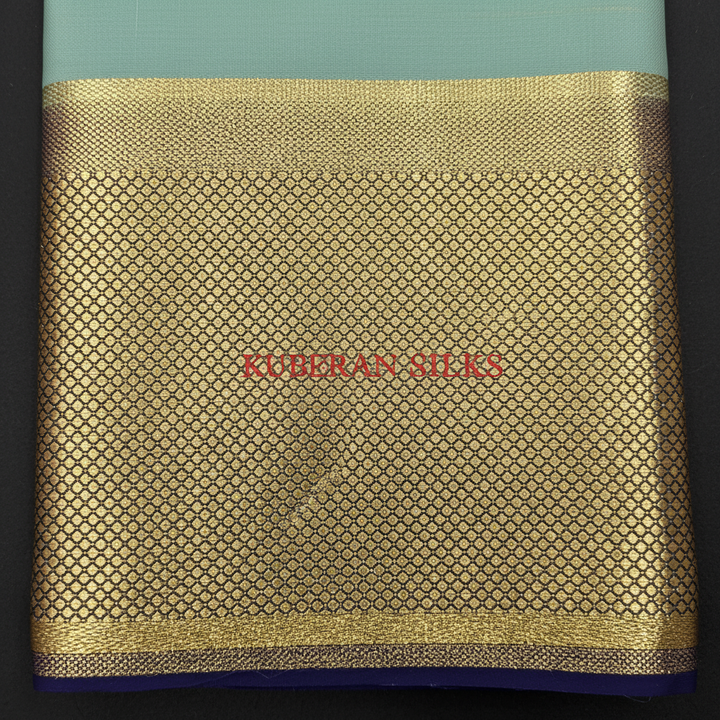 Kuberan Pista and Navy Blue Mysore Silk Saree