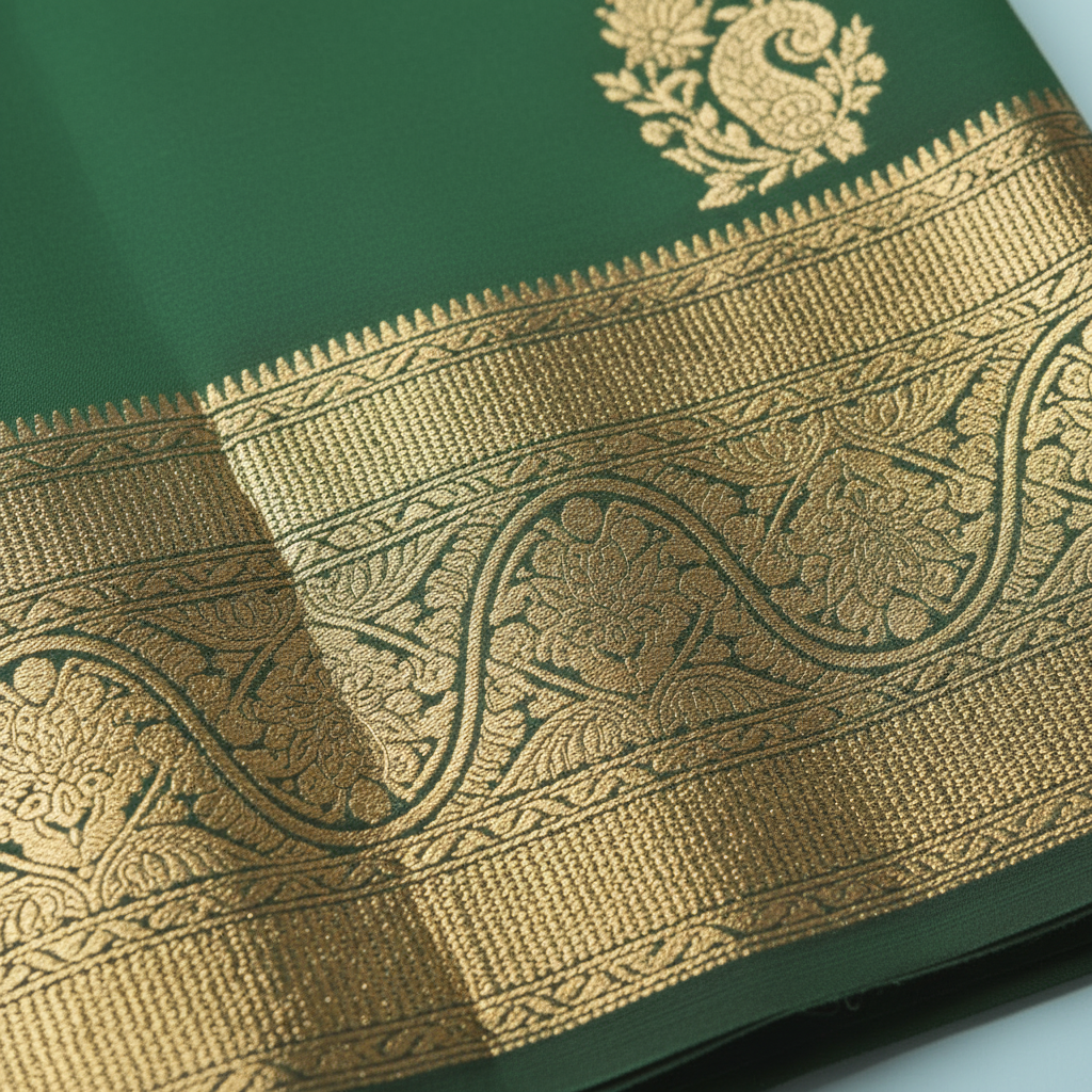Gold Zari Border Close-up