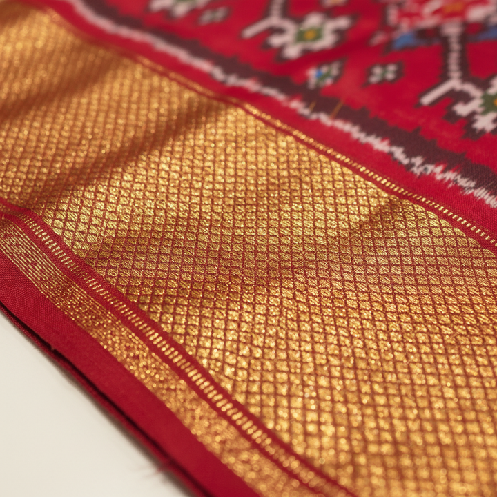 KUBERAN RED POCHAMPALLY SILK SAREE