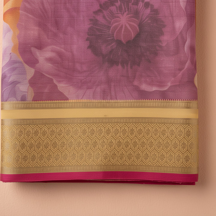 KUBERAN PINK TISSUE MYSORE SILK CREPE SAREE