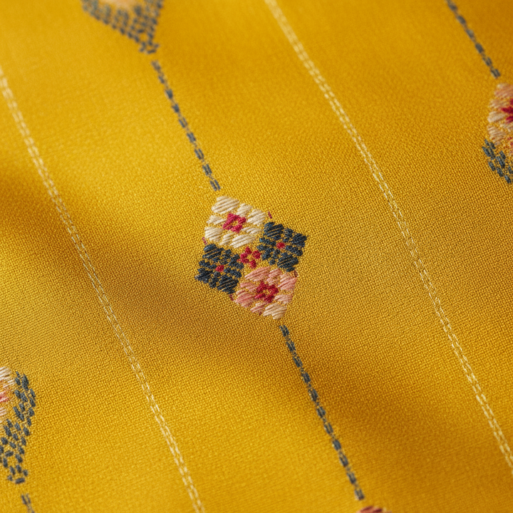 KUBERAN MUSTARD WITH PINK BISHNUPURI SOFT SILK SAREE