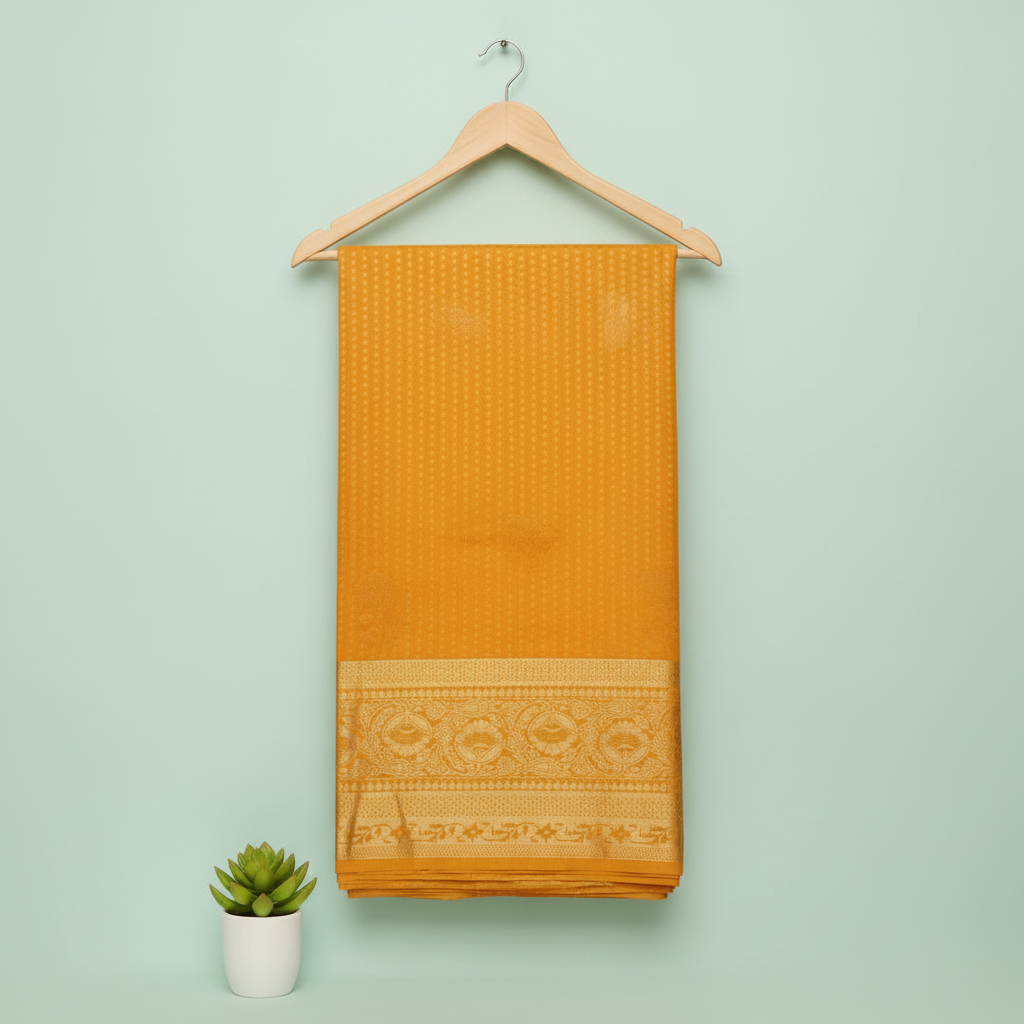 KUBERAN YELLOW SOFT SILK SAREE