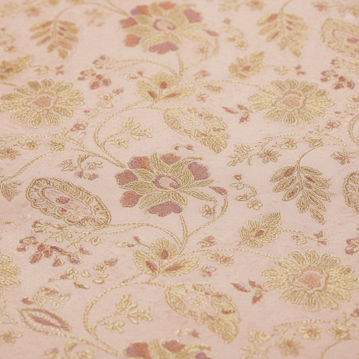 Kuberan Pure Silk Cream Pink with Golden Border Pavada