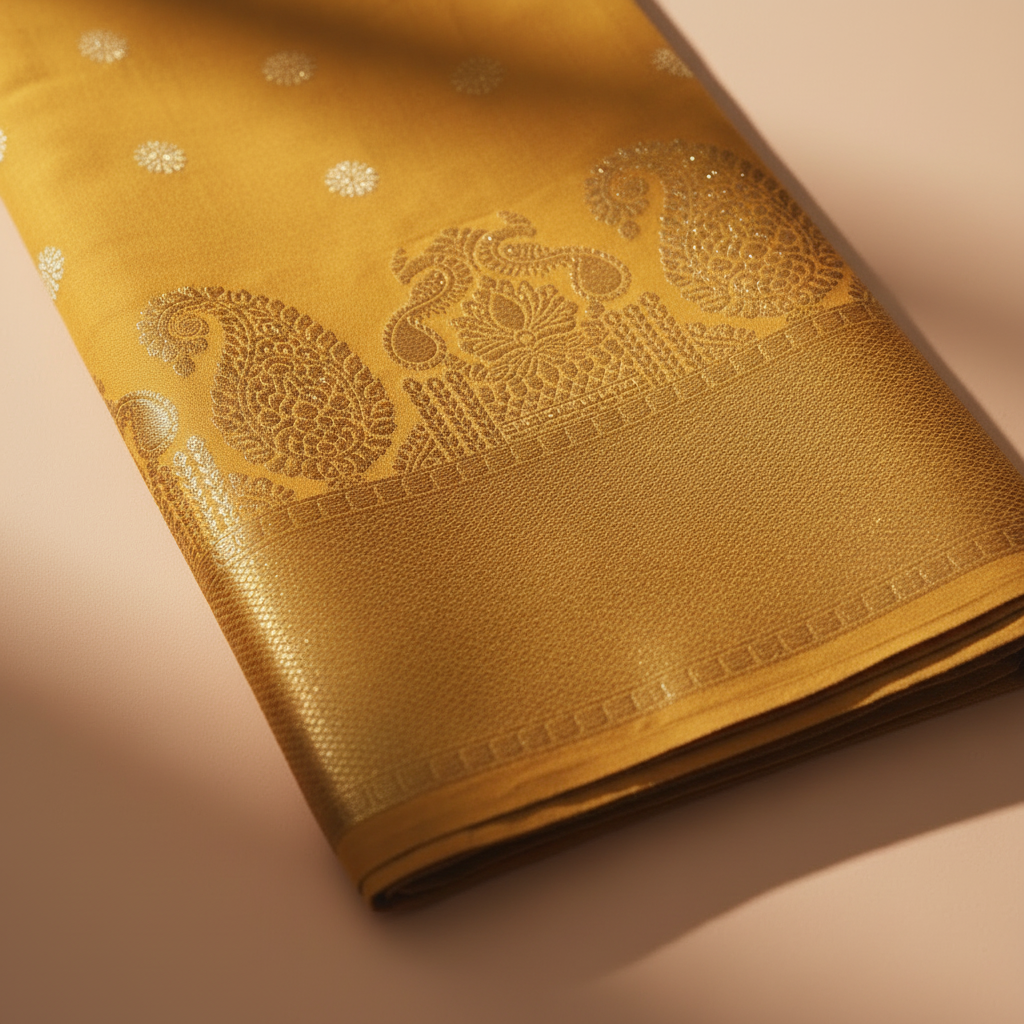 Golden Saree Border Close-up
