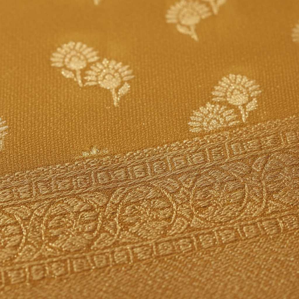Golden Silk Fabric Texture