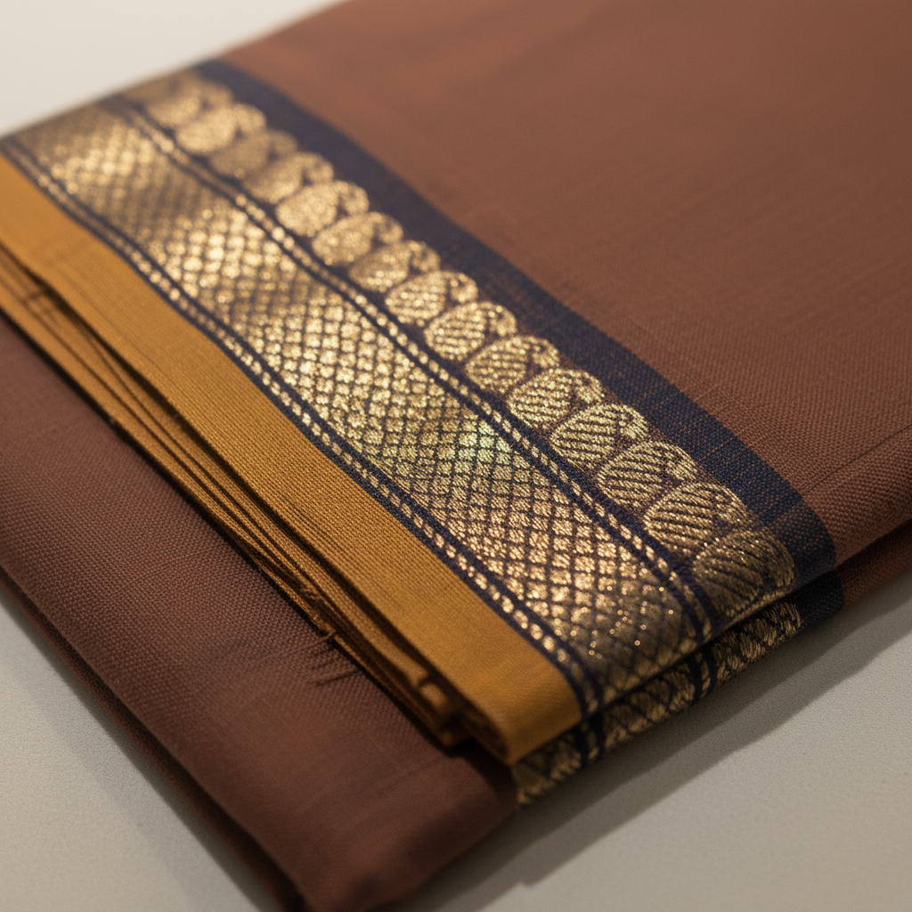 KUBERAN BROWN COTTON SAREE