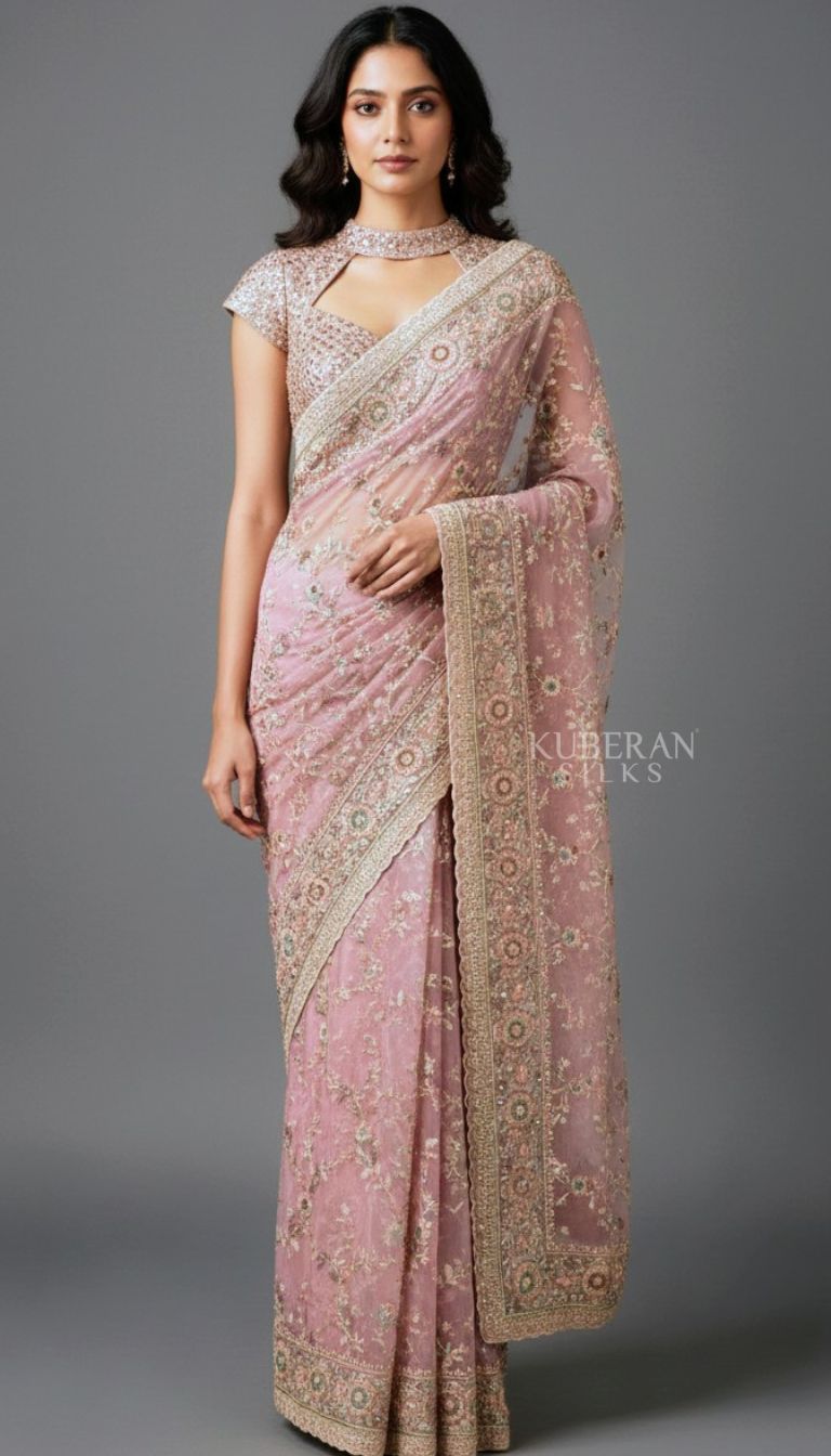 KUBERAN PINK DESIGNER SAREE