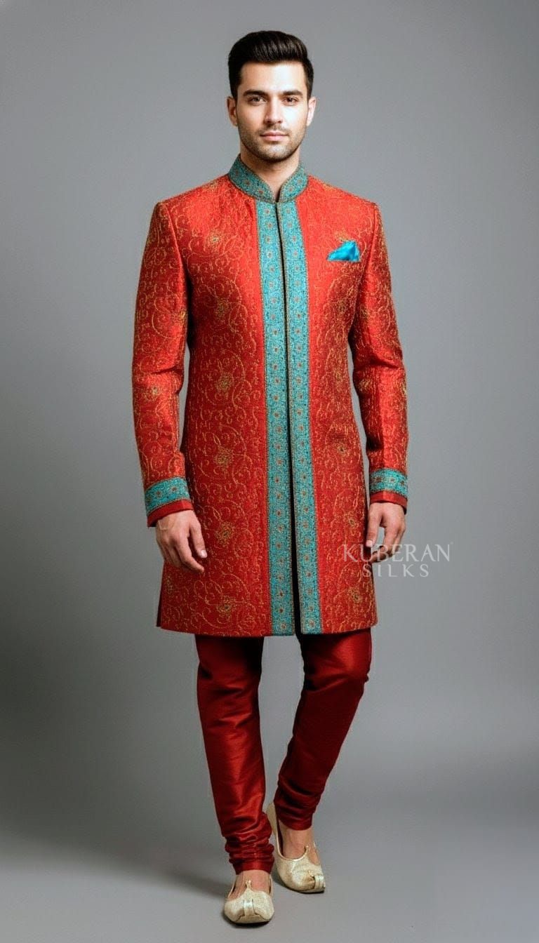 KUBERAN RED SHERWANI