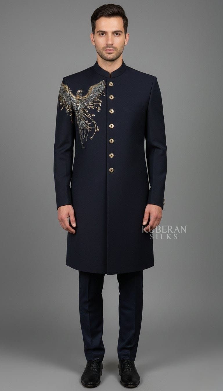 KUBERAN NAVY BLUE SHERWANI